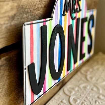 Personalized Teacher Door or Wall Sign, Classroom Sign, 3D or Print Teacher Name Sign