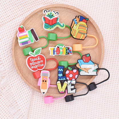 Straw topper, teacher gift, teach love inspire