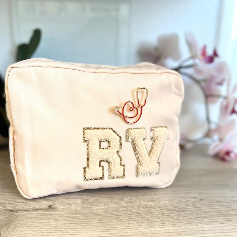 Medical School Graduation Gift, Nurse Gift, Class of 2023 gift, Doctor graduation Gift, graduate Brooch, Makeup Bag with Stethoscope
