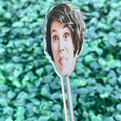 Printed Face Stir Stick, Acrylic Cocktail Sticks