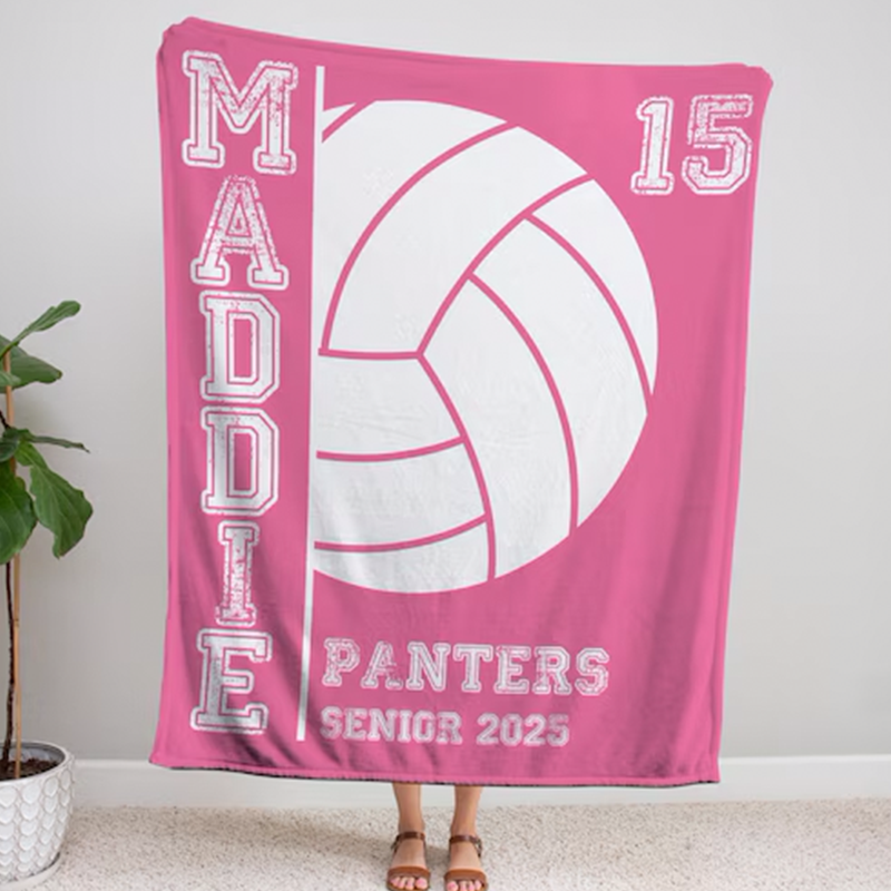 Personalized Volleyball Blankets: Custom Team Senior Night Gift