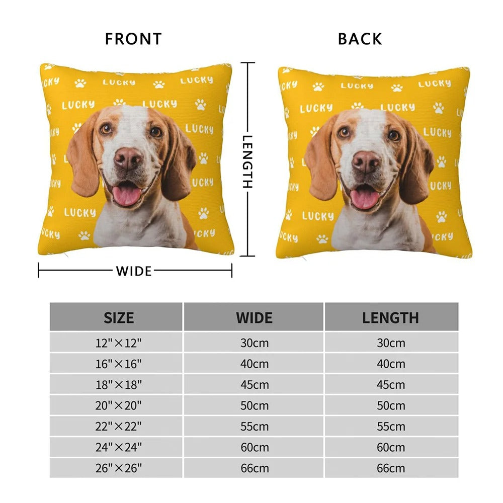 Personalized Cute Paw Pet Photo Throw Pillow Cover