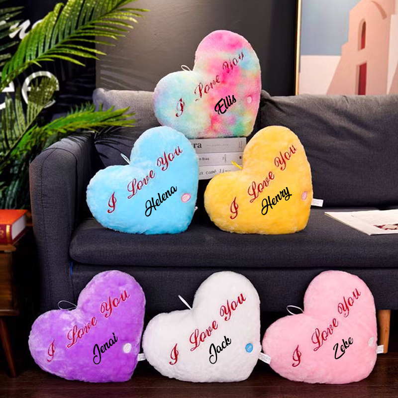 Light Up Heart Plush Pillow, Heart Toy with Colorful Lights