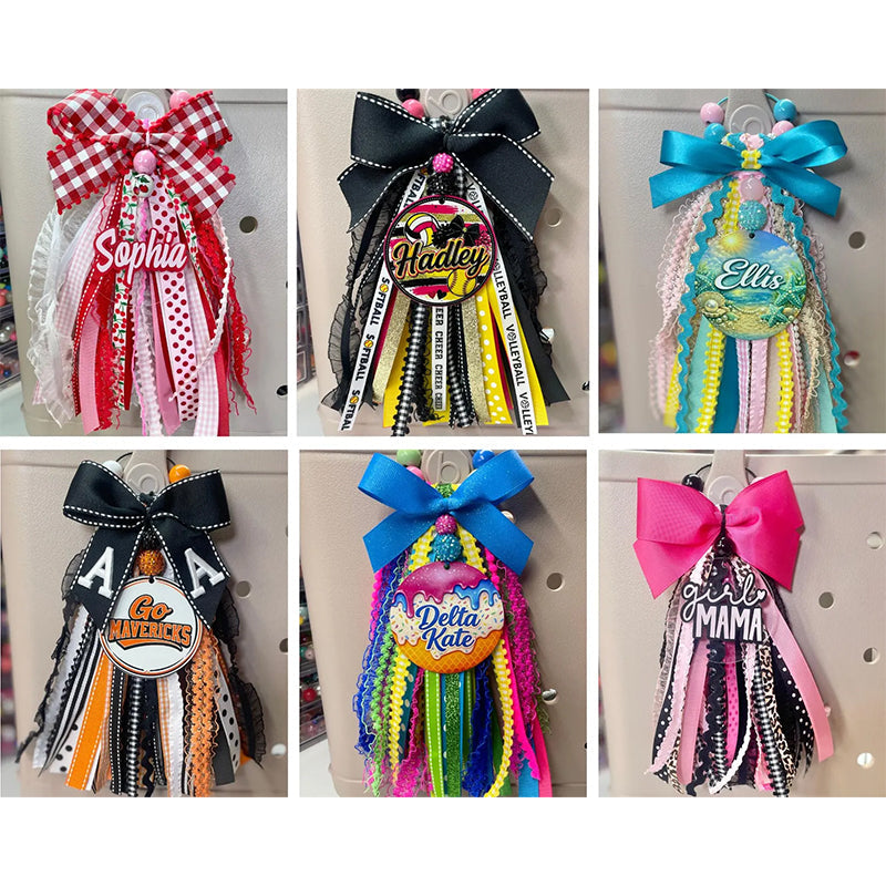Custom FULL Ribbon Bag Tassel | Bogg Bag Tassels | Sports Ribbon Tassel