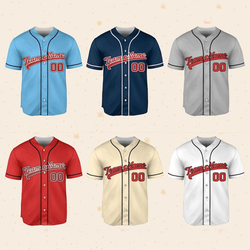 Personalized Team Name And Number Baseball Jersey, Custom Baseball