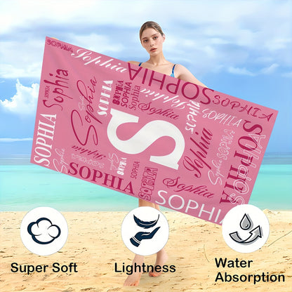 Customized Beach Towel, Fashionable Personalized Beach Blanket with Name