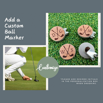 Personalized Golf Ball Marker and Pencil Display