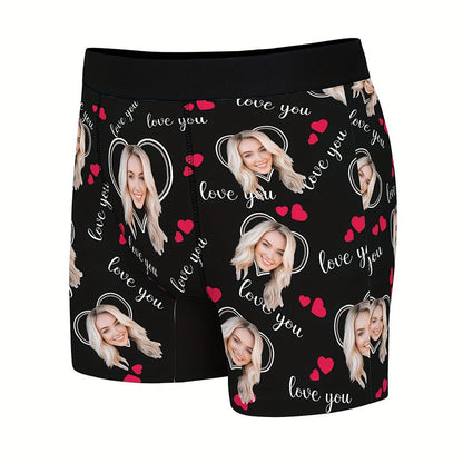 Custom Photo Print Boxer Briefs, High-Elastic Polyester