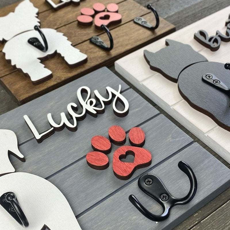 Custom Shiplap Dog Leash Holder, Personalized Leash holder