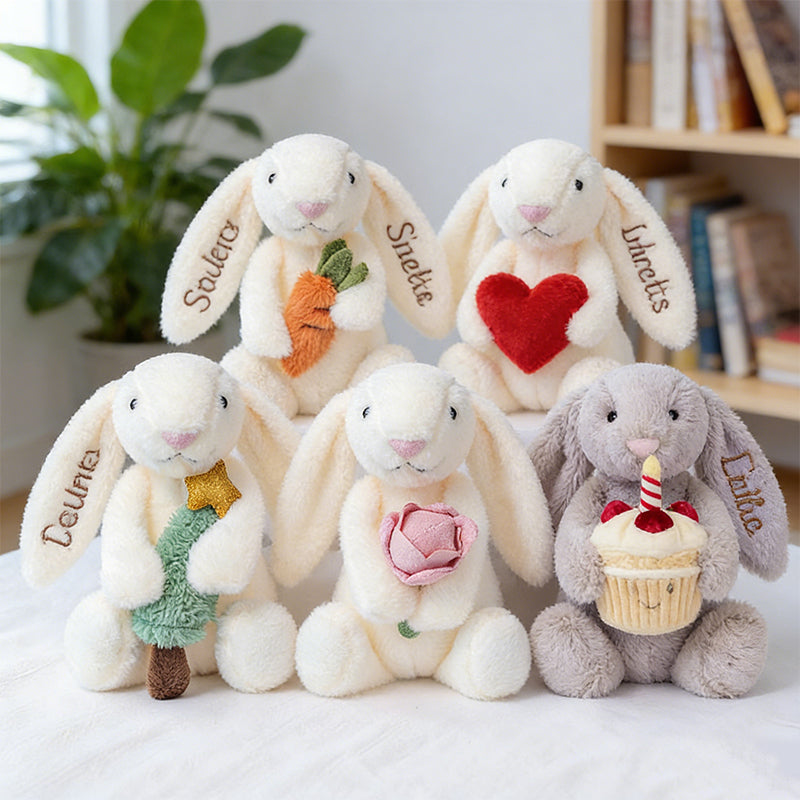 Personalised Easter Embroidered Bunny Rabbit,Custom Bunny Rabbit Plush Toy