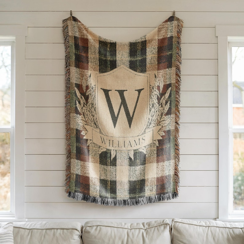 Custom Family Name Woven Blanket
