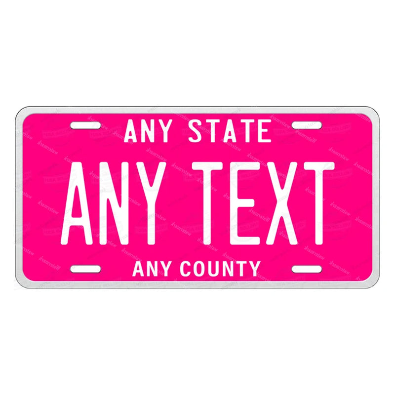 Customized Any Style License plate Any Color Any Text Design