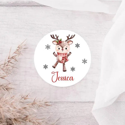 Personalized Reindeer Stickers - Custom Christmas Stickers
