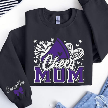 Personalized Cheer Mom Sweatshirt，Cheer Mom with Name Sweatshirt