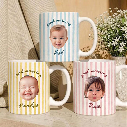 Personalized Baby Face Mug for New dad, Custom Photo Mug, First Fathers Day Gift from Baby
