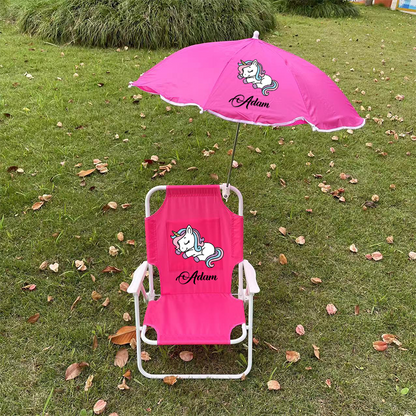 Monogrammed Kid's Beach Chair w/ umbrella Monogrammed chair
