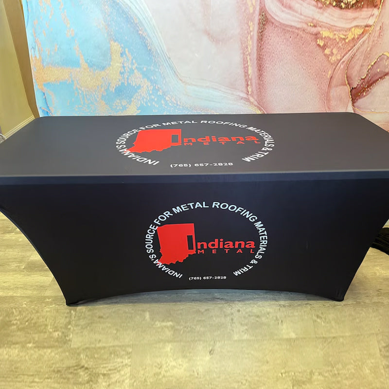 Custom Printed Table Cloth Stretch and Fitted Cloths, 4ft table 6ft table and 8 ft table