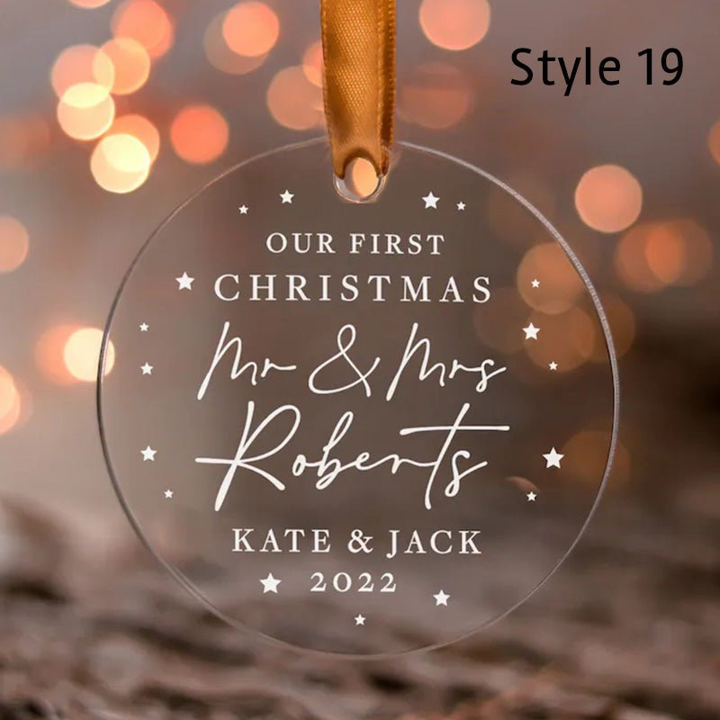 Our First Christmas Engaged Ornament Custom Name Engagement Gifts