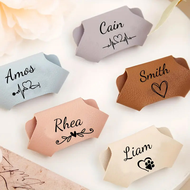 Personalized Faux Leather Stethoscope Name Tags