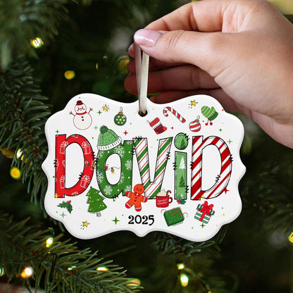 Personalized Christmas Ornaments, Custom Kid Name Ornament