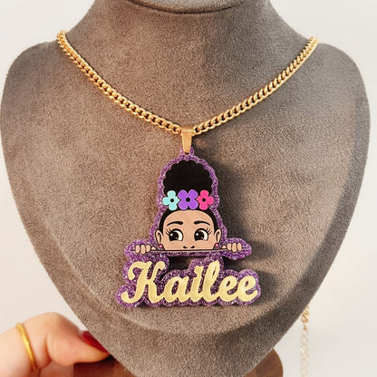 Custom Acrylic Name Necklace Featuring