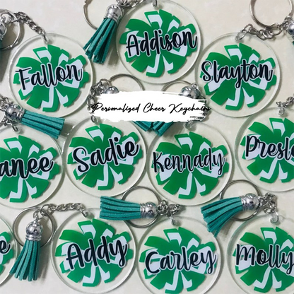 Personalized Cheer Keychains, Cheerleader Bag Tag, Cheer Team