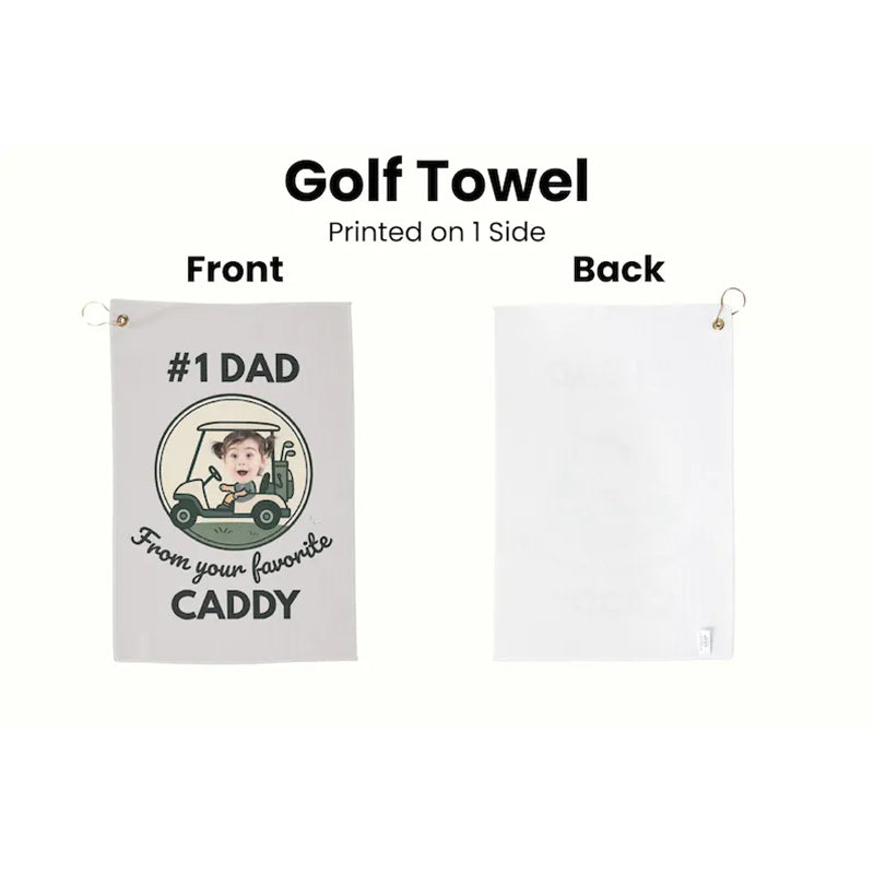 Personalized Custom Golf Towel for Dad with Child's Photo