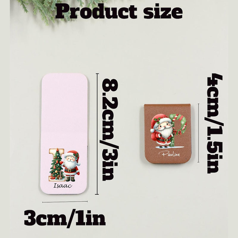 Personalized Christmas Magnetic Bookmark, Custom Name & Initial A-Z