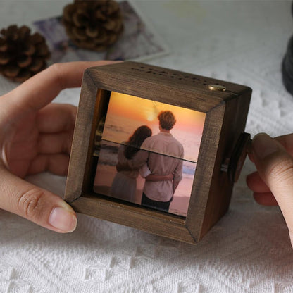 Personalized Photo Flipbook Animation Box,Custom wooden Photo Book with Light