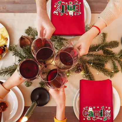 Personalized Santa Claus Christmas Element Alphabet Napkin with Name