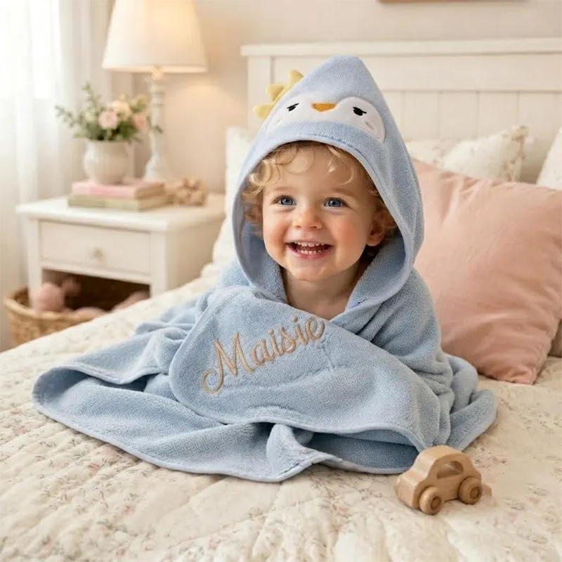 Custom Baby Hooded Towel with Name, Baby Shower Gift