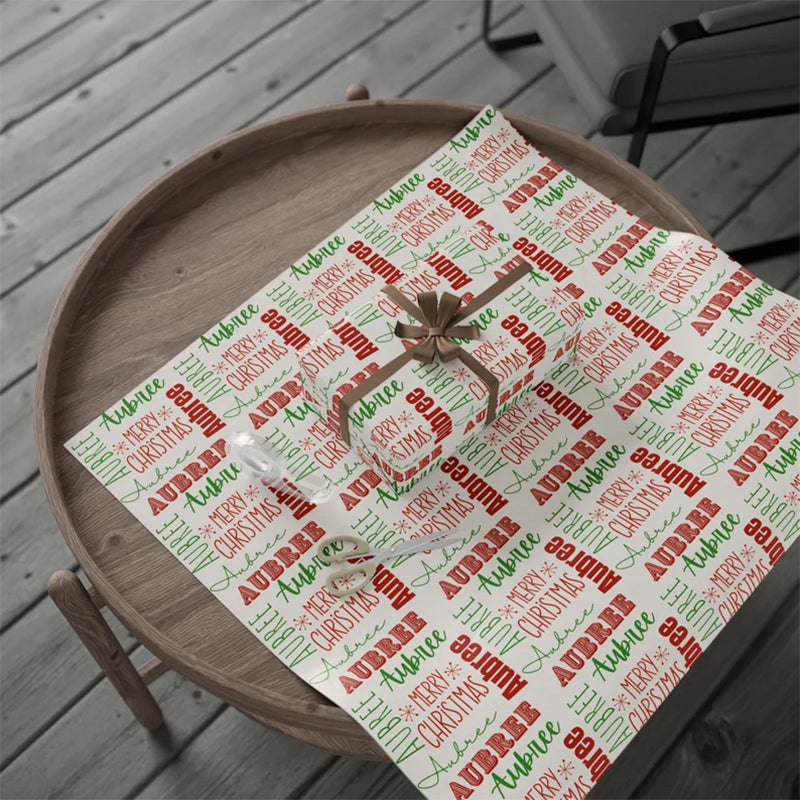 Personalized Name Christmas Wrapping Paper