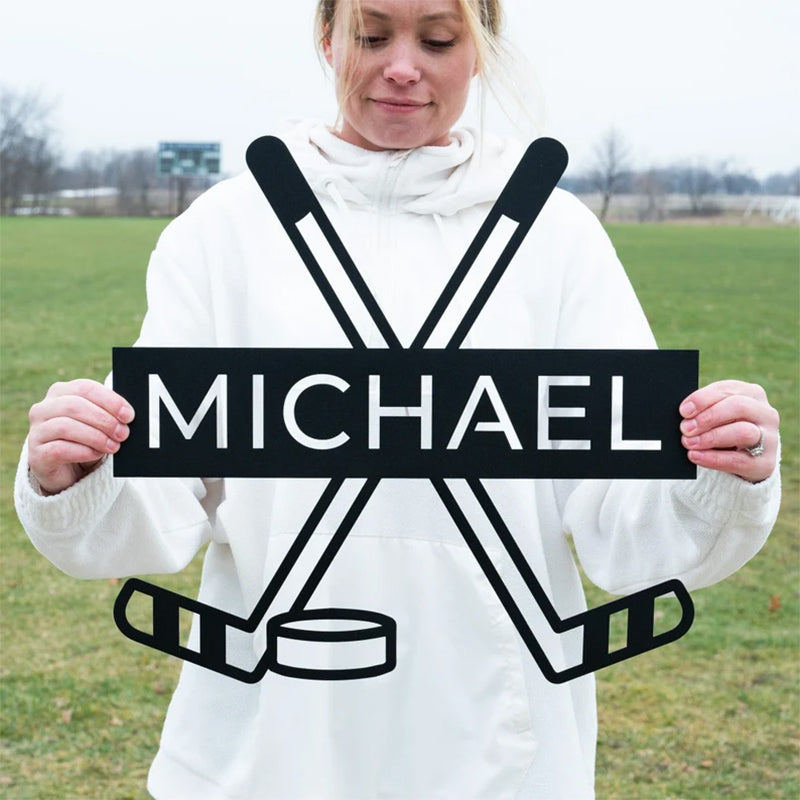 Personalized Hockey Name Sign, Metal Wall Art