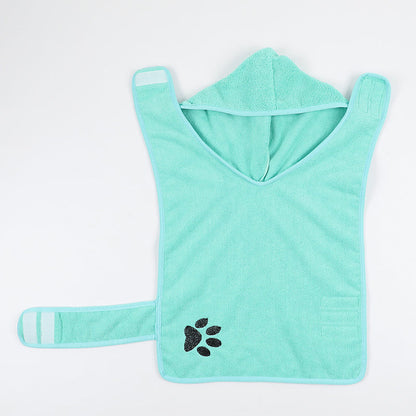 Personalized Dog Robe - Embroidered Dog Robe - Hooded Robe Towel for Dogs