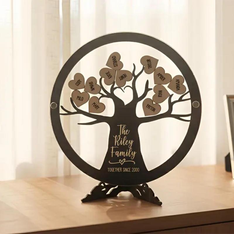 Personalized Wooden Family Tree Sign for Family Gift From Grandkids Names Sign