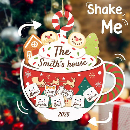 Custom Marshmallows Pet Family Shaker Ornament