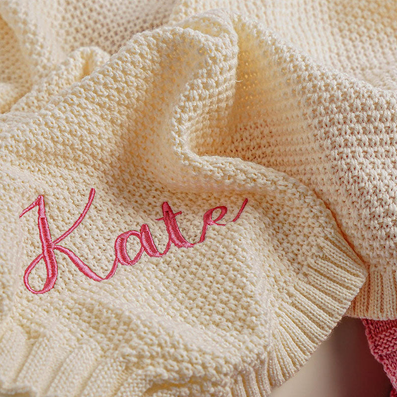 Personalized Baby Blanket For Baby Girl Boy,Embroidered Baby Blanket With Name,Monogrammed Baby Blanket,Baby Shower Gift