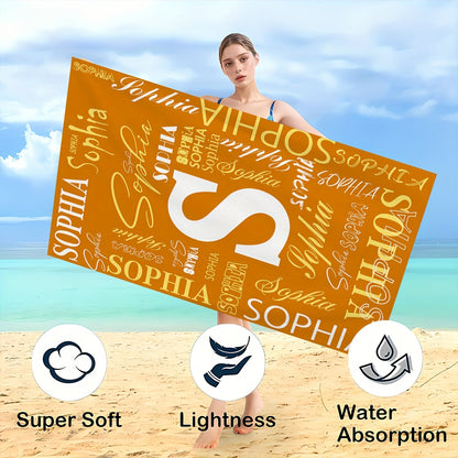 Customized Beach Towel, Fashionable Personalized Beach Blanket with Name