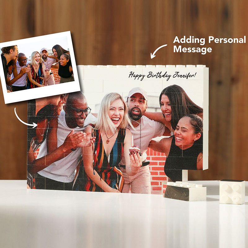 Personalized Customized 2 Photos Rectangle Building Block Puzzle Picture Block Christmas Gifts for Couples