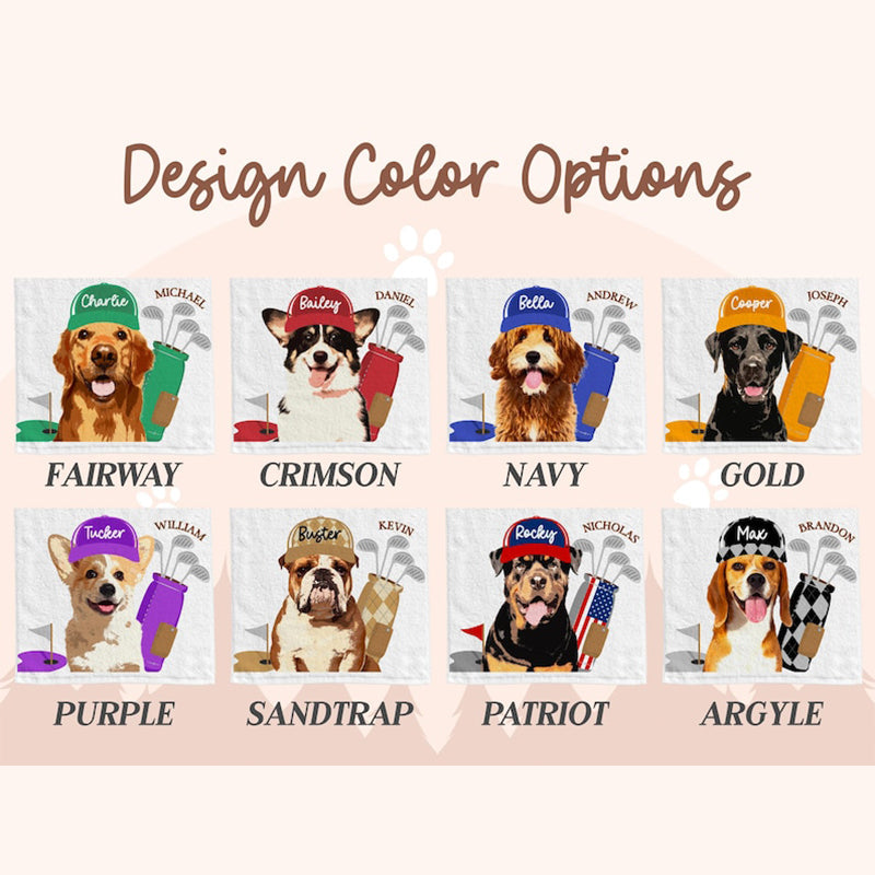Custom Pet Golf Towel with Pet Photo, Personalized Dog Towels