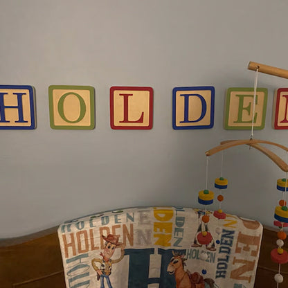 Wood Block Nursery Letters, Baby Name, Individual Wood Letters
