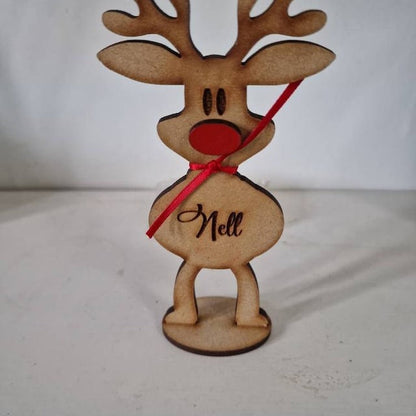 Personalised Freestanding Reindeer, Family Christmas Decoration, Place Names Setting Decoration