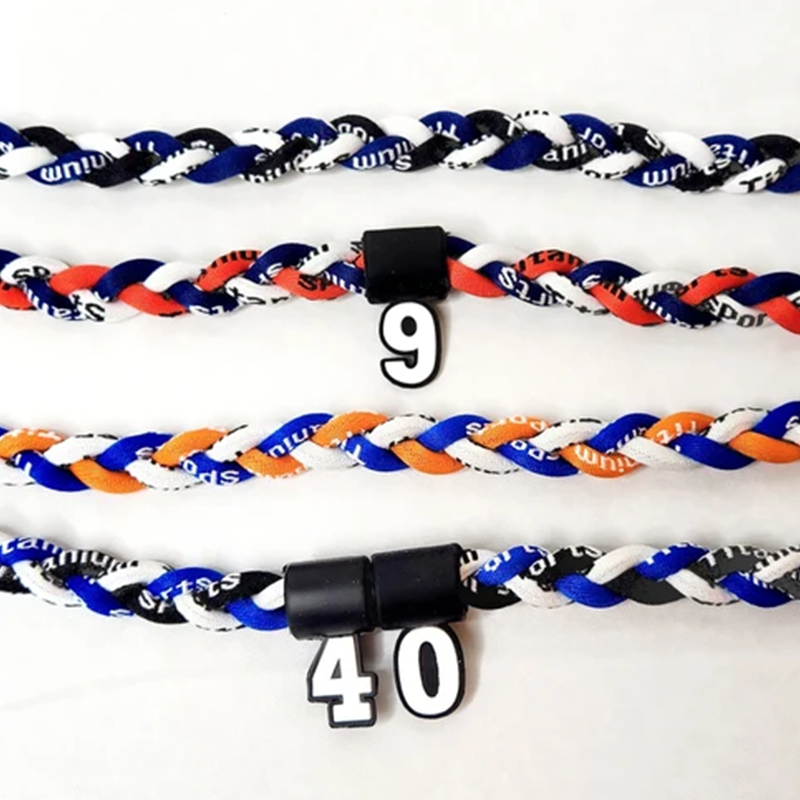 Baseball Basketball All Sports  Tri Rope Tornado Necklace with Customized Number