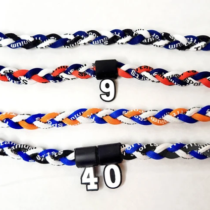 Baseball Basketball All Sports  Tri Rope Tornado Necklace with Customized Number