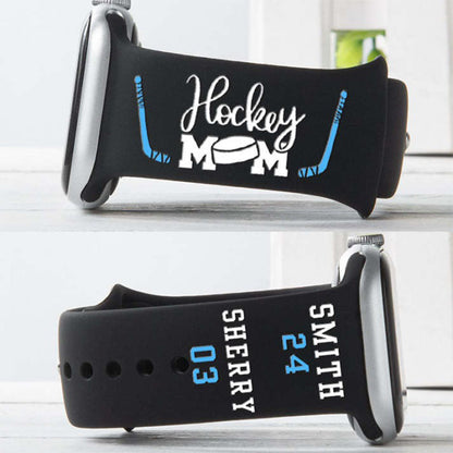Custom Hockey Mom Gift With Player's Name & Number For Engraved Watchband
