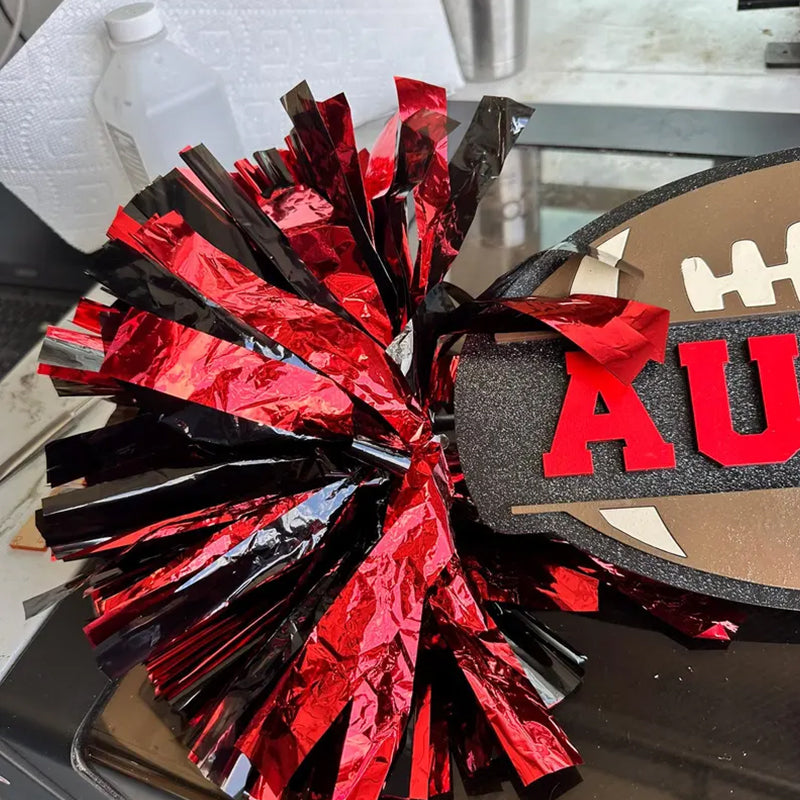 Pom Pom Sign Custom Cheer Stick - Game Day Signs