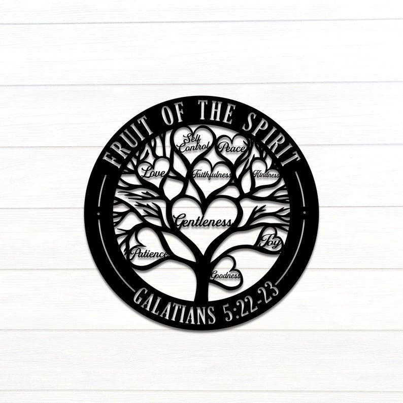 Fruit of The Spirit Galatians 5:22-23 - Metal Art/Sign, Religious Wall Home Decor