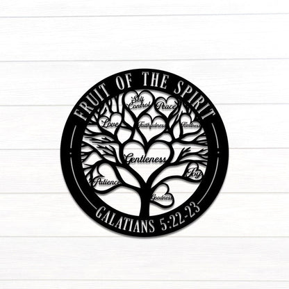 Fruit of The Spirit Galatians 5:22-23 - Metal Art/Sign, Religious Wall Home Decor