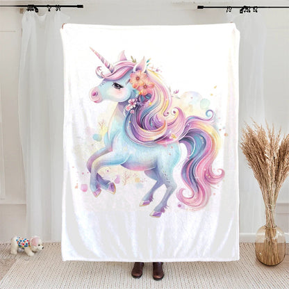 Personalized Fantasy Unicorn Soft Throw Blanket