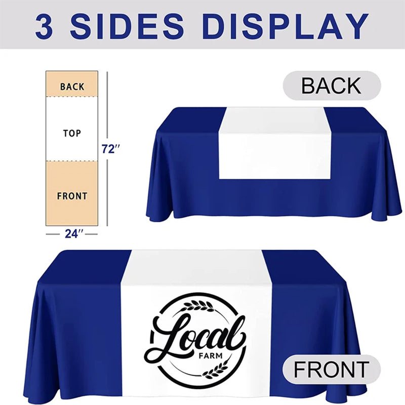 Custom Table Runner 36"x72" with Business Logo Text